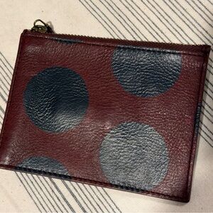 Madewell leather zipper pouch wallet cognac and black